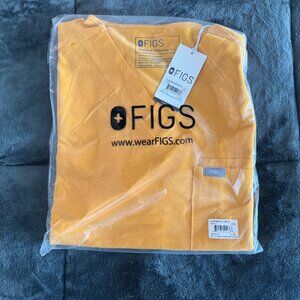 FIGS Leon Top and Axim Pants Scrub Set - Emergency Yellow  (BRAND NEW)